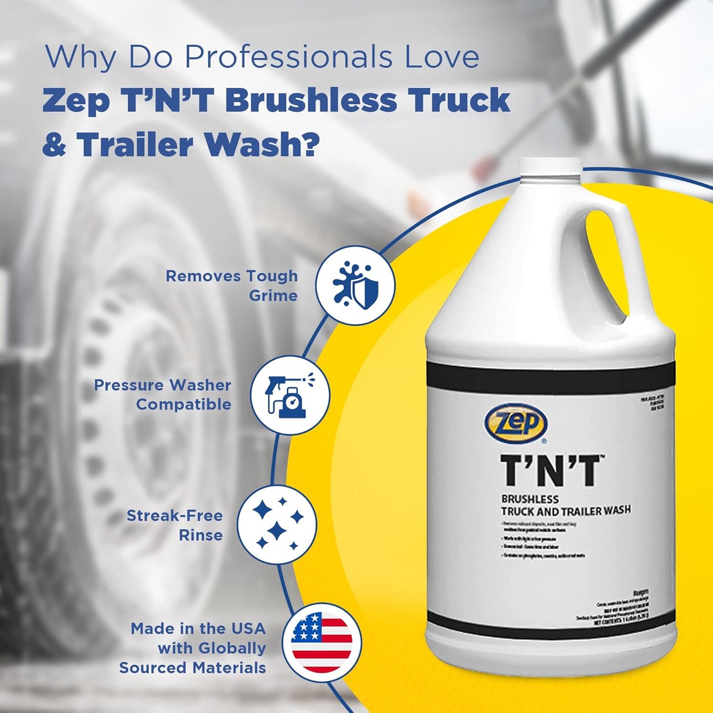 Zep T'N'T Truck and Trailer Wash - 1 Gallon (Case of 4) - 37624