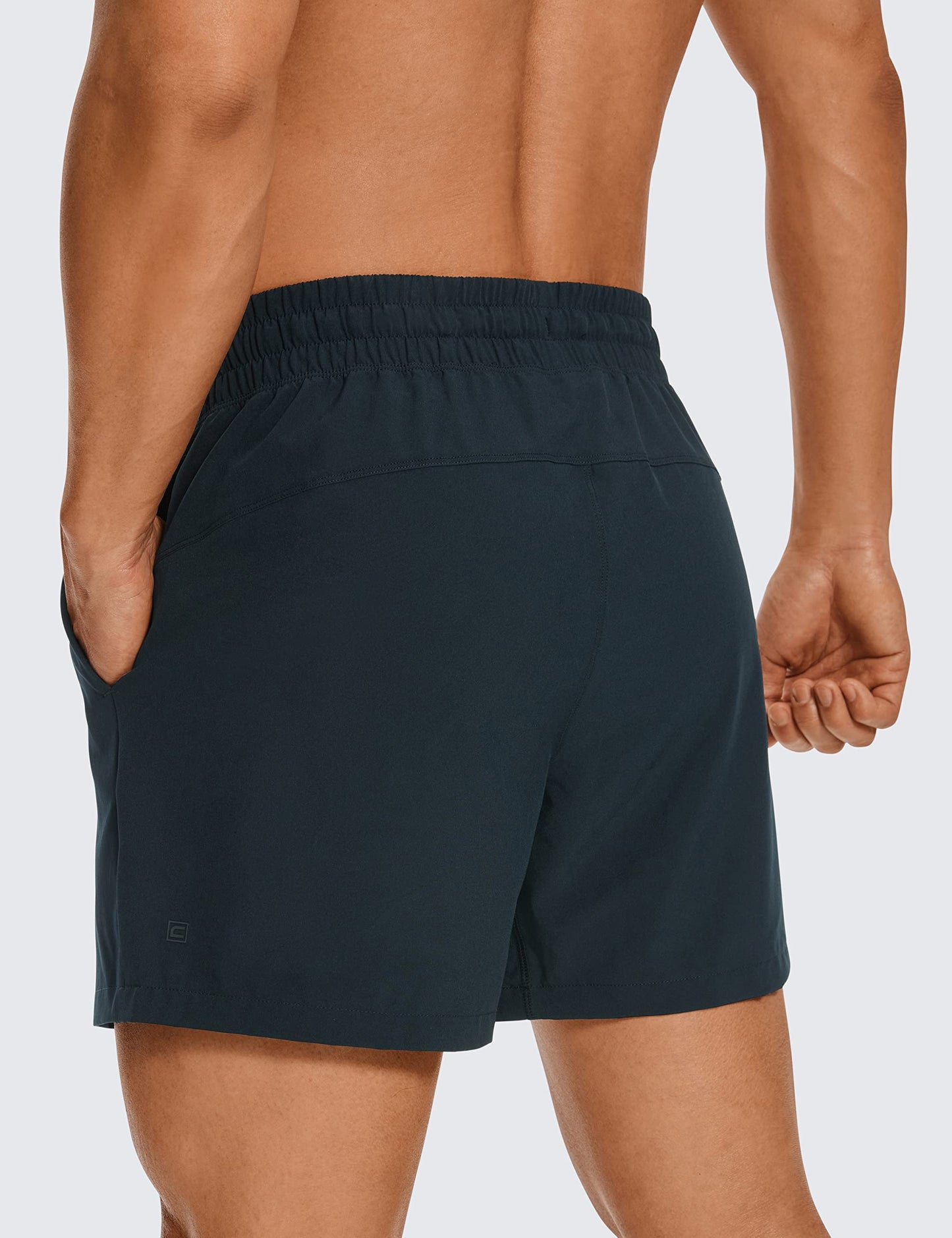 CRZ YOGA Men's Linerless Workout Shorts - 5'' Lightweight Quick Dry for Running Sports Athletic Gym with Pockets True Navy Large