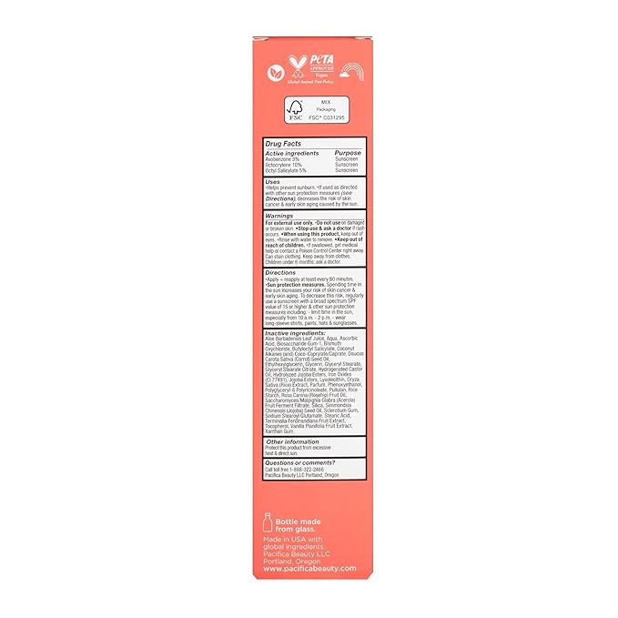 Pacifica Glow Baby Vitamin C SPF 30 Body Lotion – Brightening Daily Moisturizer + Broad Spectrum Sun Protection, Hydrating No White Cast Sunscreen for Glowing Skin, Clean Vegan & Cruelty-Free Skincare