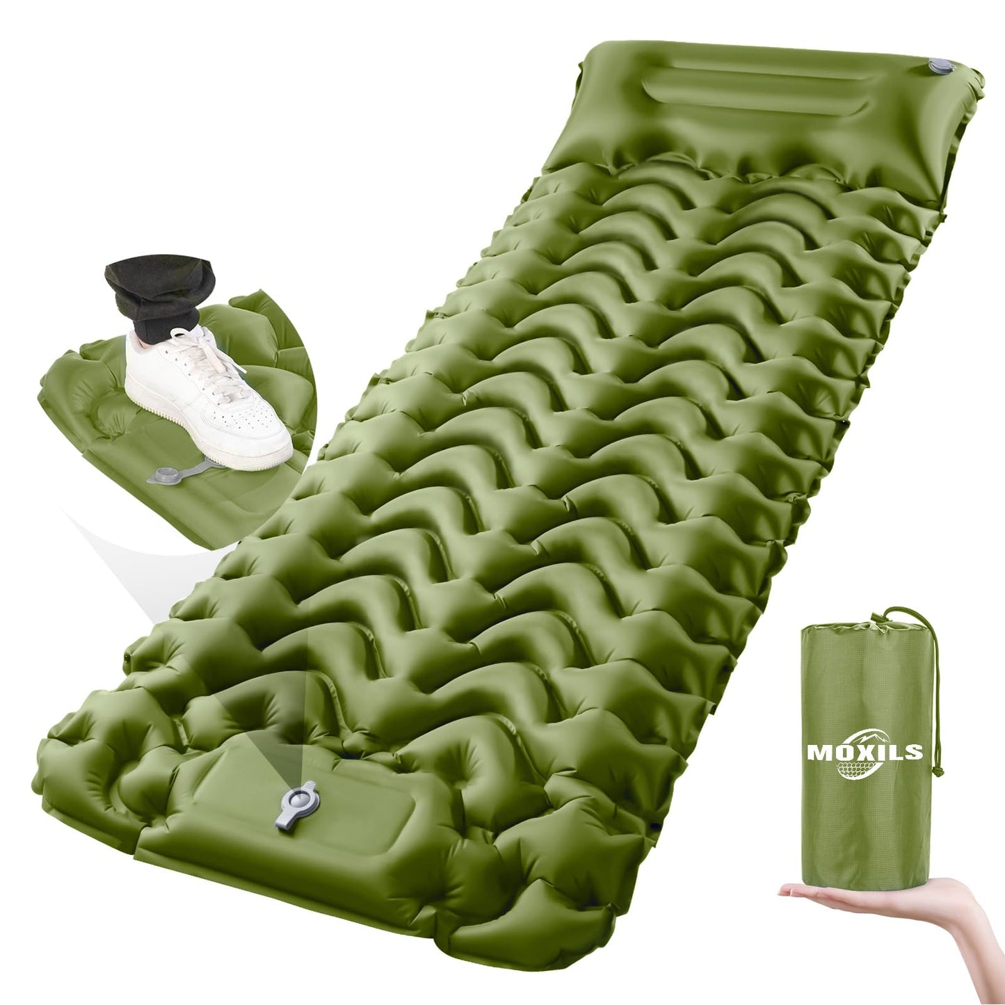 Sleeping Pad, Ultralight Inflatable Sleeping Pad for Camping, Built-in Pump, Ultimate for Camping, Hiking, Airpad, Carry Bag, Repair Kit, Compact & Lightweight Air Mattress(Blue)