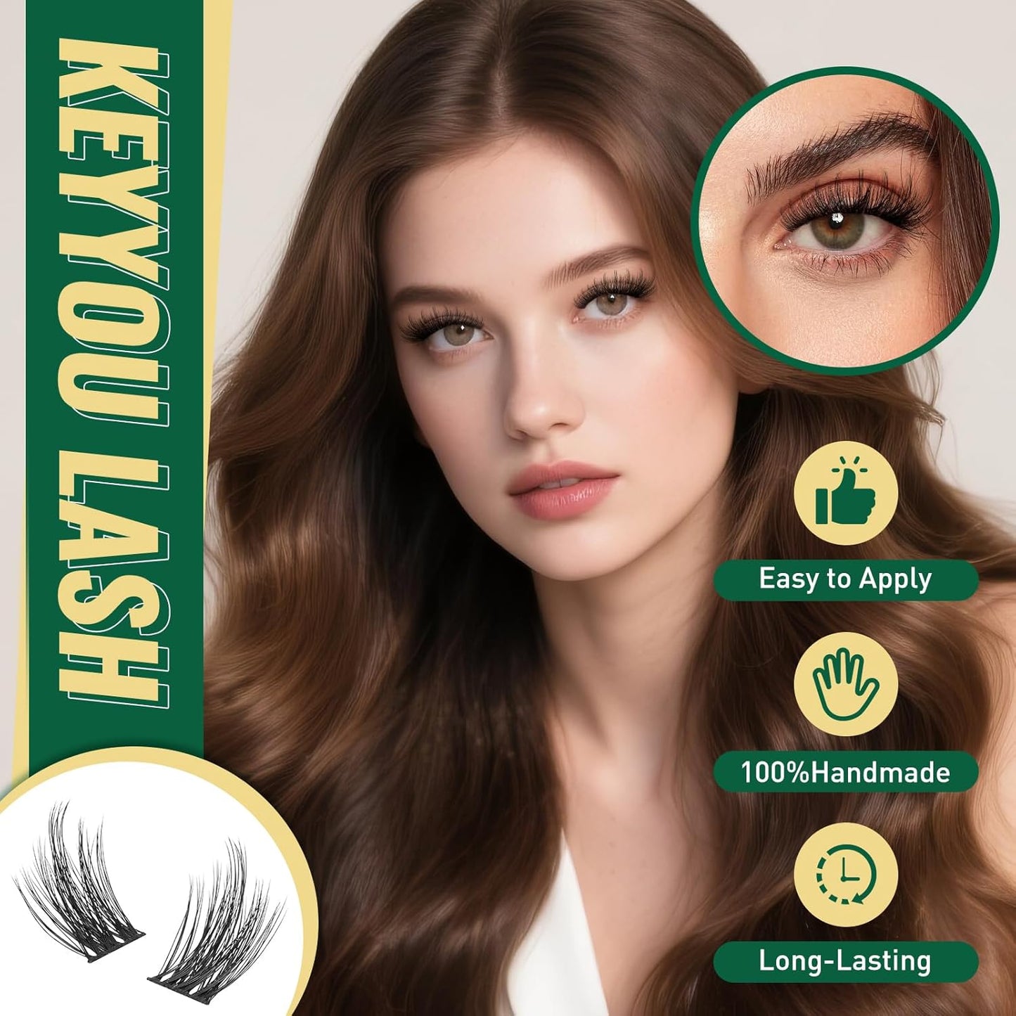 KEYYOULASH DIY Lash Extension Kit 144pcs 8-18MIX Lash Clusters Eyelash Extension Kit with Lash Bond and Seal,Remover,Applicators for DIY Lash Extensions at Home (KY06 Kit)