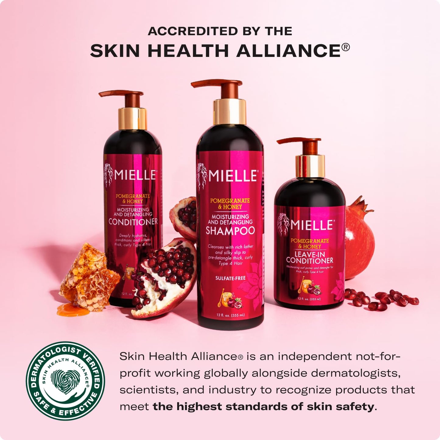 Mielle Organics Pomegranate & Honey Curl Cream - Coil & Curl Defining Hair Cream for Type 4 Hair - Hydrates, Controls Frizz, Conditions & Adds Shine (12 Fl Oz)