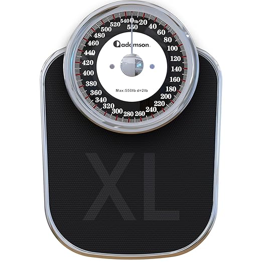 Adamson A28 Bathroom Scales - Up to 550lb, Heavy Weight, Anti-Skid Rubber Surface, Extra Large Numbers - High Precision Weighing Scales for Body Weight - Durable with 20-Year Assurance - New Version