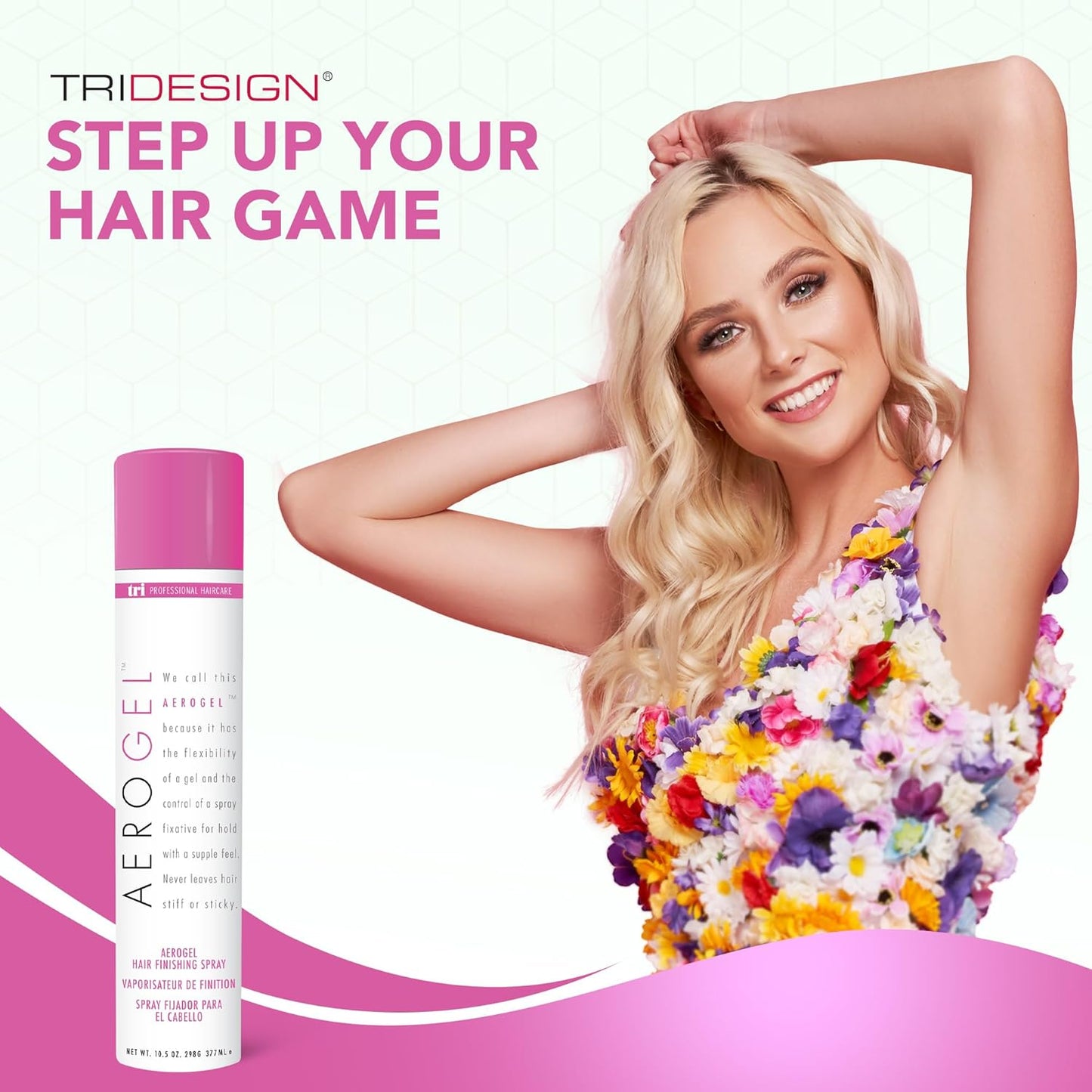 TRI Design Aerogel Hairspray - Strong Hold Hair Finishing Spray for Volumizing & Control, Flexible Styling for All Hair Types, Non-Sticky and Scented - For Women and Men - Pack of 6 (10.5 Oz)