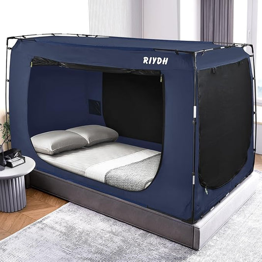 Bed Tent Bed Canopy Full Size Tents for Adult and Kids- Original Design Portable Dream Tent Indoor Sleeping 80% Blackout with 3 Doors Breathable Big Space Tents