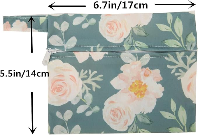 5 Cloth Menstrual Pads 1 Wet Bag XS Panty Liners Reusable Washable (Blue Feather Down, XS Panty Liners)