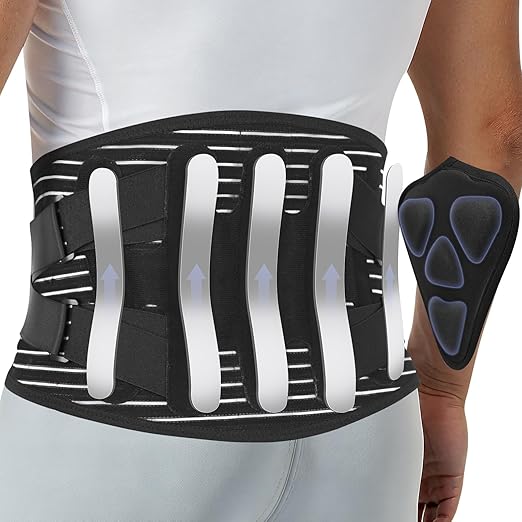 Back Brace for Lower Back Pain Relief with Bionic Support System,Lumbar Support Belt for Men Women,Breathable Mesh with 3D Lumbar Pad for Herniated Disc, Sciatica, Scoliosis(Black，XL)