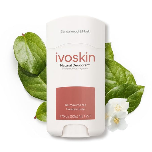 Aluminum-free Natural Deodorant | 72 Hour Odor Protection | for Women and Men, Non-Toxic | Sandalwood & Musk Scent (1.76 oz)