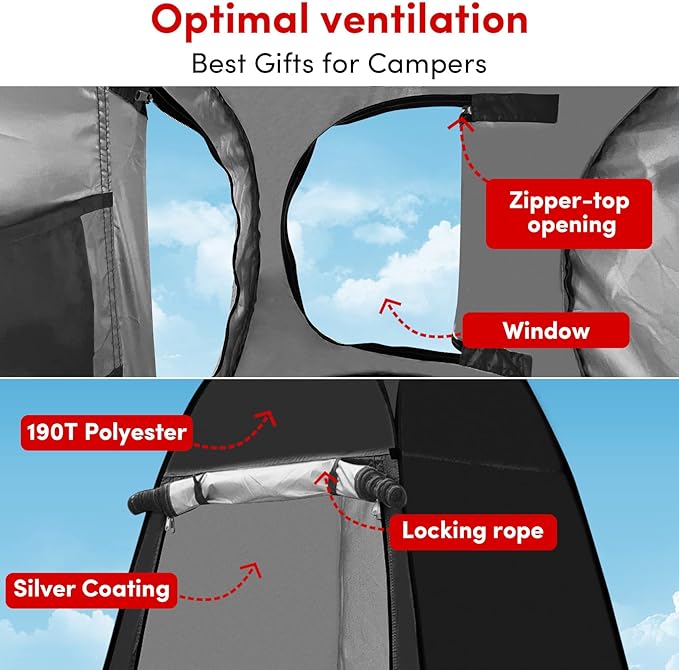 Pop Up Privacy Tent Shower Tent Changing Tent Portable Outdoor Camping Bathroom Toilet Tent Changing Dressing Room Privacy Shelters Room for Hiking and Beach Sun Shelter Picnic Fishing- Waterproof