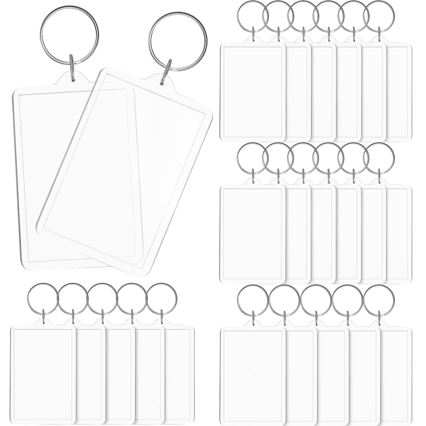 Inbagi Picture Frame Keychain Acrylic Clear Rectangle Photo Keychain Blanks