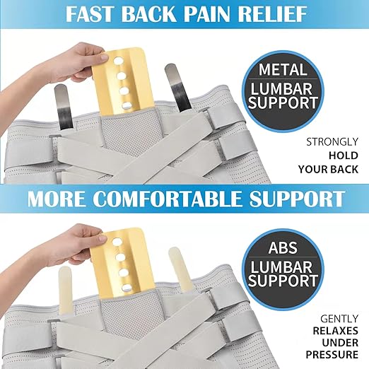 Back Brace for Lower Back Pain Relief - Back Support Belt for Women & Men, Lower Back Brace for Herniated Disc, Sciatica. Removable Stays for Lower Back Support with 2 Different Hardness Sets (X-Large, Ivory)