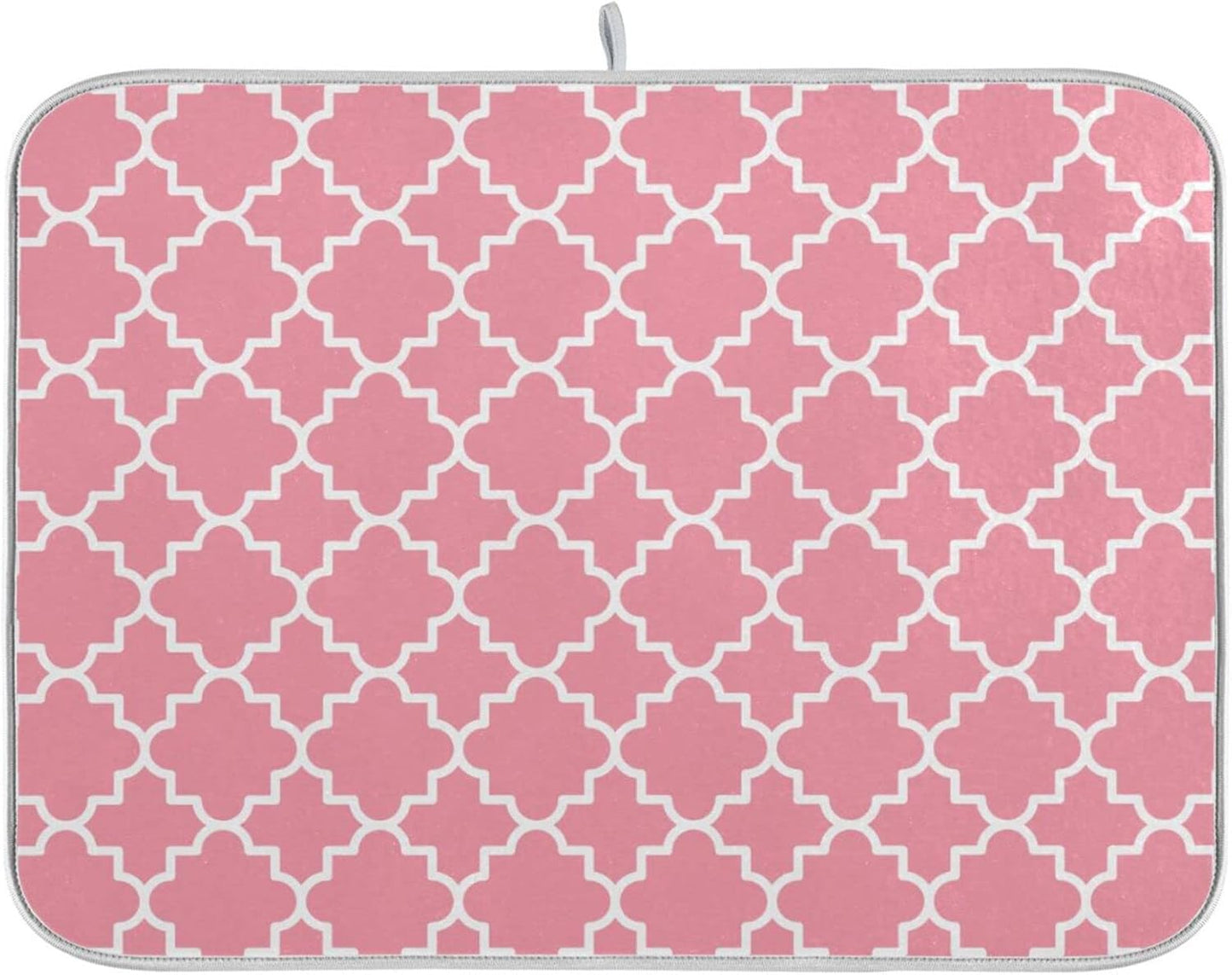 senya Super Absorbent Dish Drying Mat, Microfiber Fast-Drying Dish Mat, 24' x 18', Kitchen Dish Drying Pad, Pink Moroccan, 18x24in, (g295080414p523c558s1114)