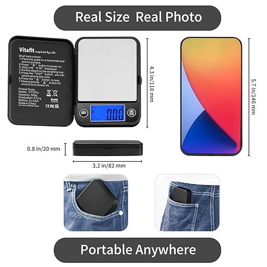 Vitafit Smart Body Fat monitros and 500g Digital Pocket Scale