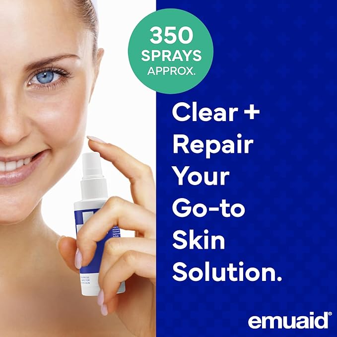 emuaid Clear + Repair Hypochlorous Acid Skin Spray, Hydrating Face and Mist Protection, Multi-Use Care for Sensitive Skin, Travel Size, 1 Pack