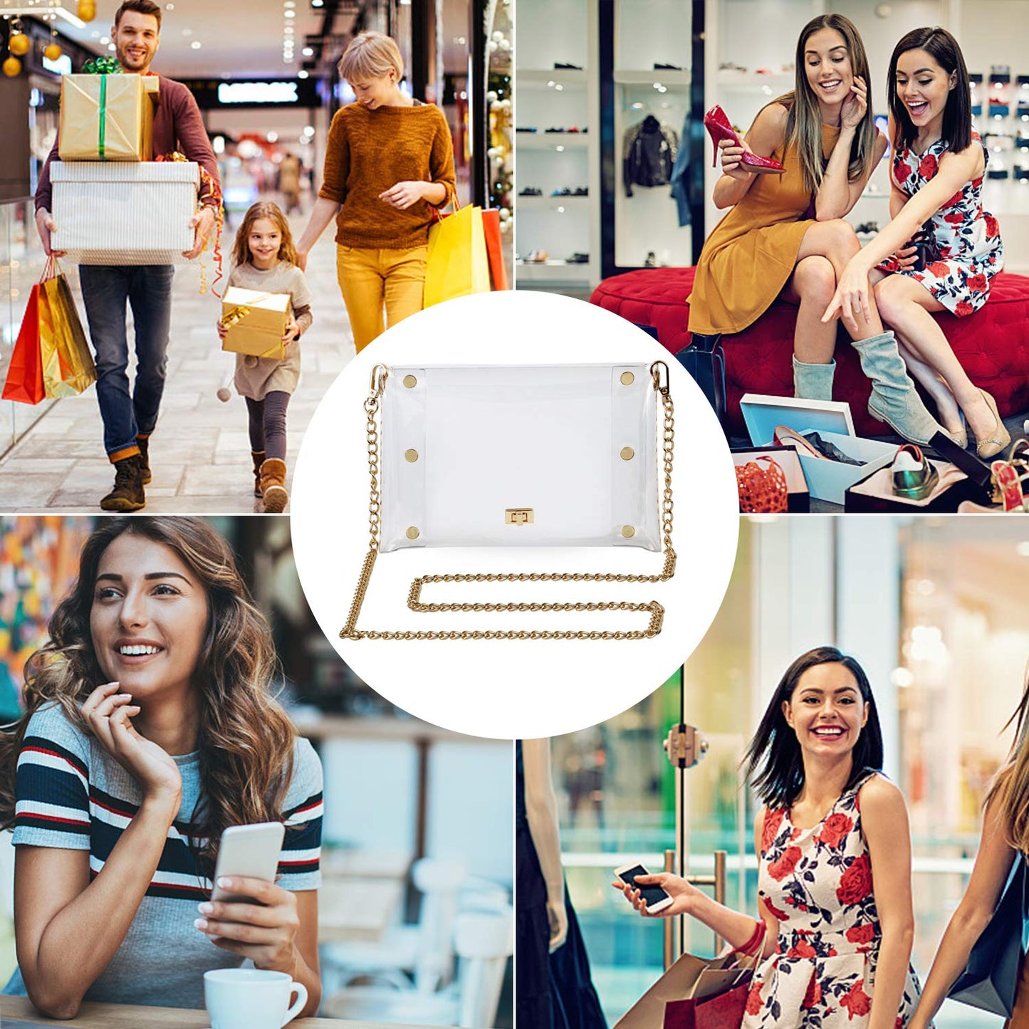 MOETYANG Clear Purse Stadium Approved for Women, Small Clear Crossbody Bag Fashion, Cute See Through Clutch Mini Shoulder Bag
