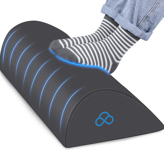 Foot Rest Ergonomic Pillow for Under Desk at Work, Anti-Fatigue Footrest Support Pillow for Fatigue & Pain Relief, Comfortable for Office Chair, Car Seat & Gaming Chair - Black