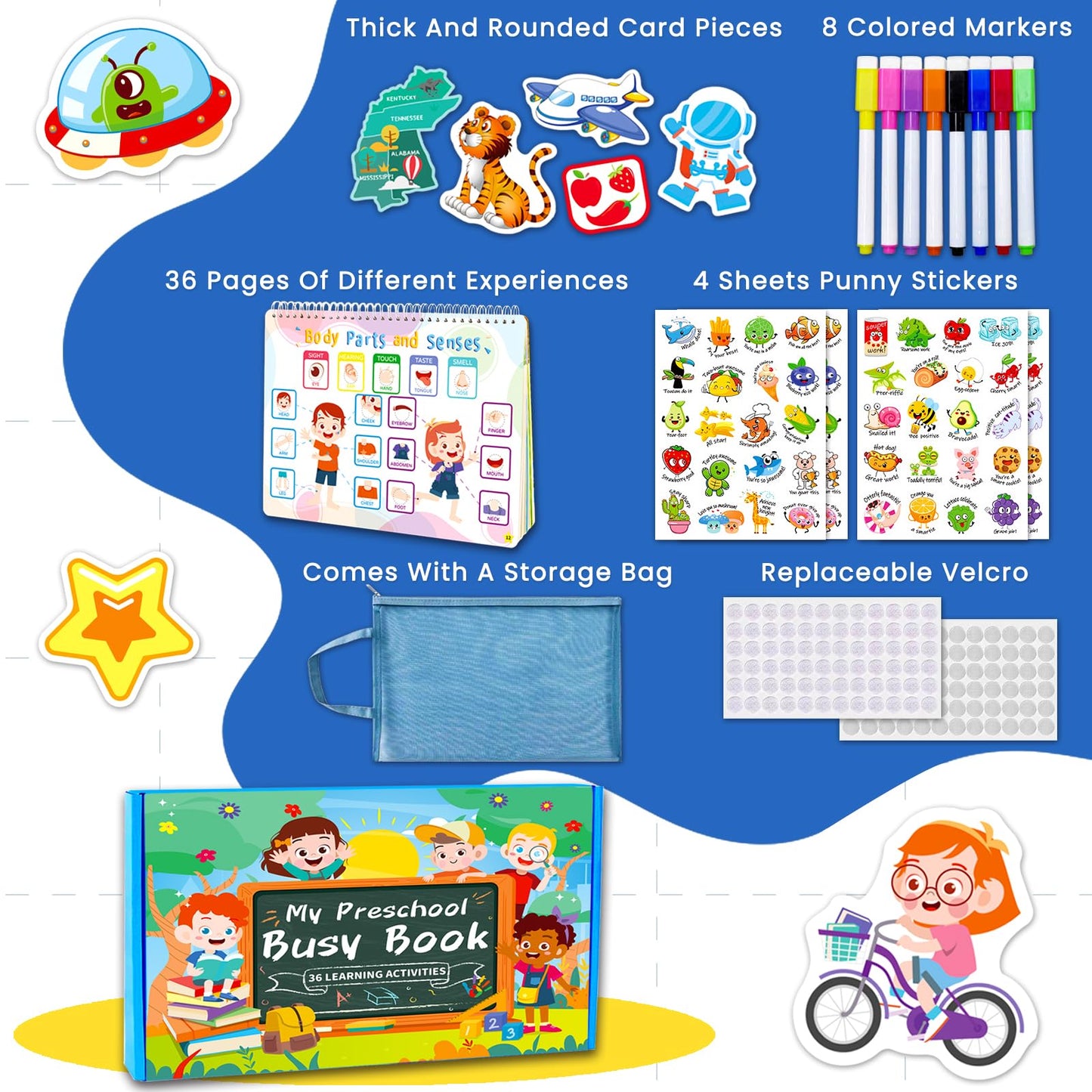 HomSeon 36 Theme Montessori Busy Book for Toddlers 3 and up, Preschool Learning Activities for Kids Kindergaten Educational Toys Tools Autism Pre K Early Learning