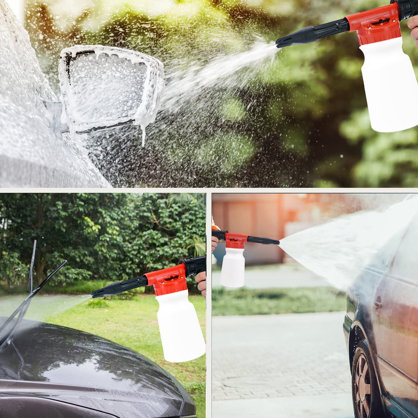 LIANXIN Car Wash Kit Car Wash Cleaning Kit with Car Wash Foam Gun Microfiber Sponge and Towels Tire Brush Built, Car Foam Gun, Car Cleaning Tool