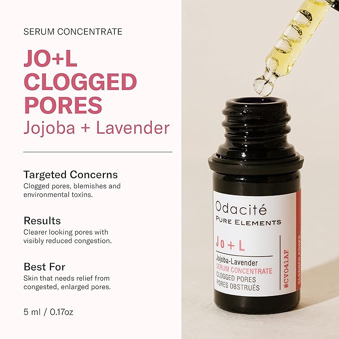 Odacité Acne Serum Concentrate for Face, Pore Cleanser Facial Oil for Skincare with Jojoba + Lavender - Clogged Pores Facial Serum Concentrate, Blackhead Remover Serum, 0.17 fl. Oz