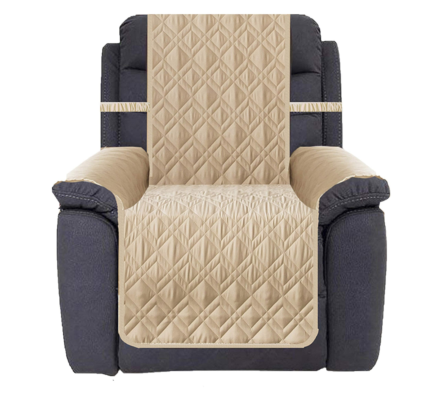 Ameritex Waterproof Nonslip Recliner Cover Stay in Place, Dog Chair Cover Furniture Protector, Ideal Recliner Slipcovers for Pets and Kids (Beige, 23")