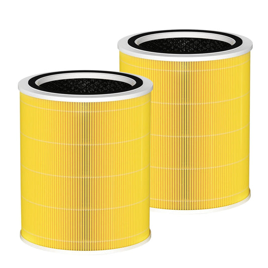 ATXKXE Core 400s Replacement filter, Compatible with LEVOIT Core 400S Smart WiFi Air Purifier, Core 400S-RF, H13 True HEPA filter, Activated Carbon filter, 360 Degree Filtration, 2 Pack, Yellow