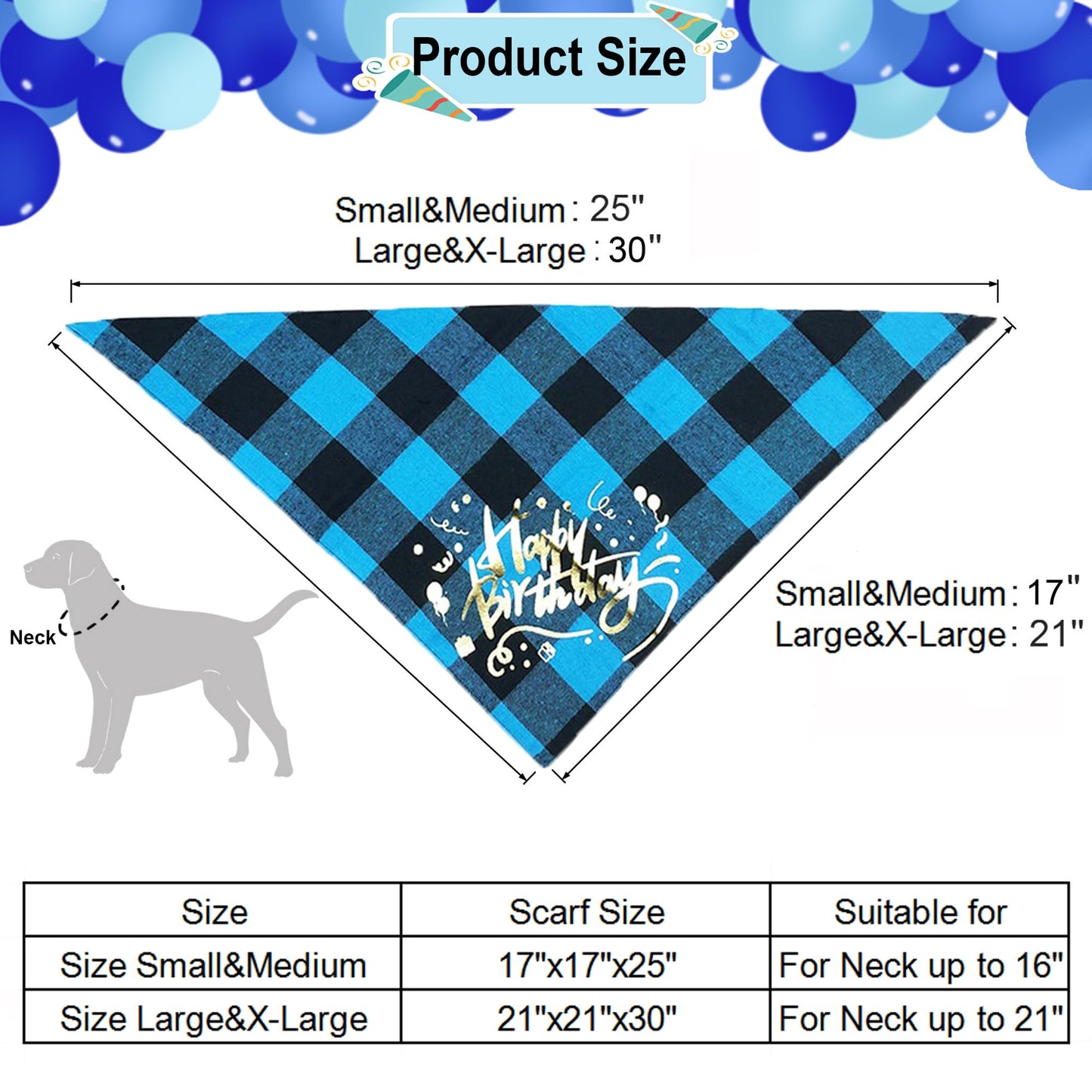 ADOGGYGO Dog Birthday Boy Bandana, Puppy 1st Birthday Party Supplies, Pet Party Hat Scarf Bowtie Banner Set for Small Medium Dogs (Small&Medium)