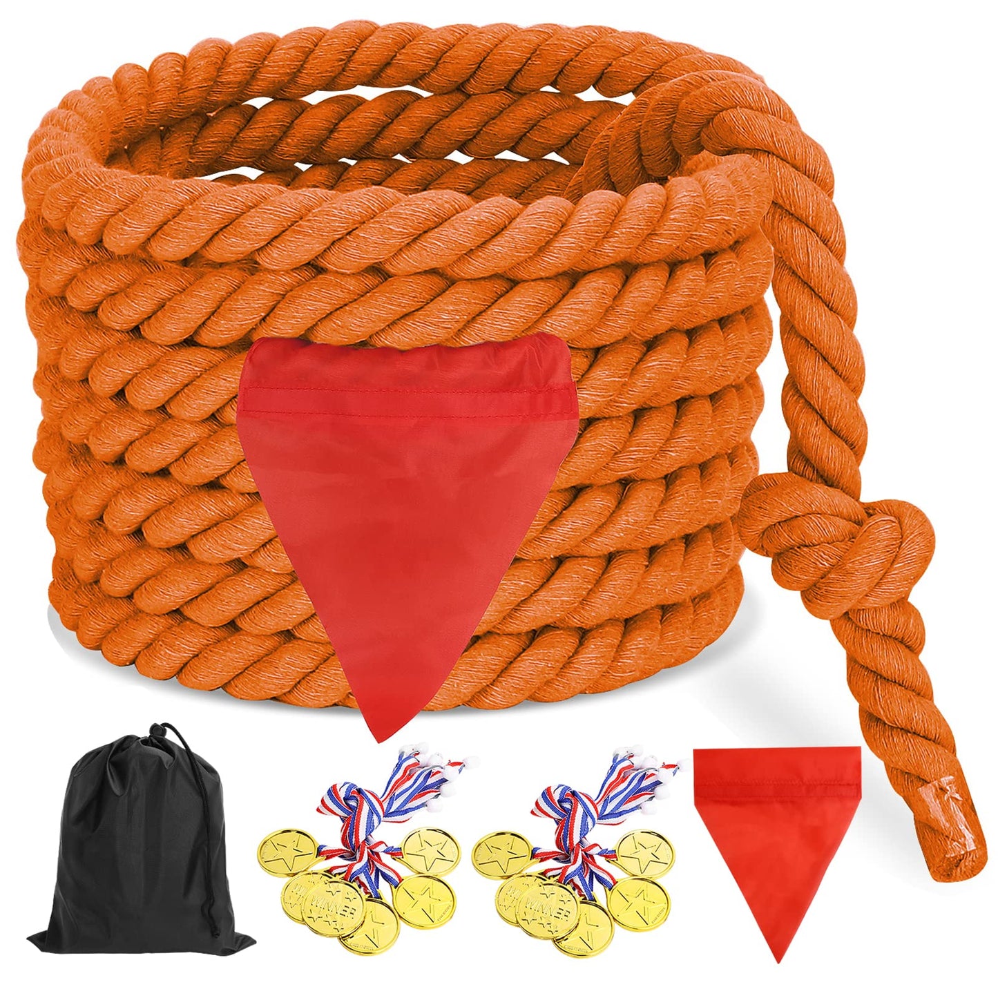CWLAKON Outdoor Games Tug of War Rope for Kids and Adults, Field Day Family Reunion Birthday Party Games, Outside Lawn Games, Camping Picnic Carnival Games, Team Building Activities