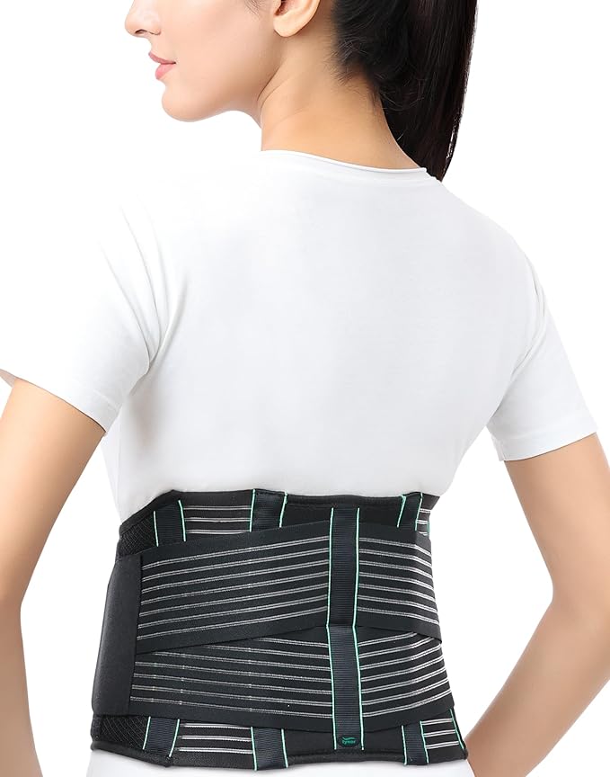 TYNOR Back Support Belt, Back Brace for Lower Back Pain,Breathable Lumbar Support Belt for Men & Women, Herniated Disc, Scoliosis & Lifting, Adjustable Straps with Lumbar Pad (XL, Premium Black)
