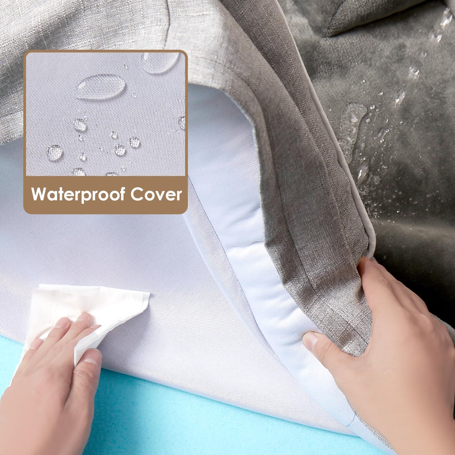 EHEYCIGA Orthopedic Dog Beds for Extra Large Dogs, Waterproof Memory Foam XL Pet Bed with Sides, Non-Slip and Egg-Crate Foam Big Dog Couch Bed with Washable Removable Cover, Grey