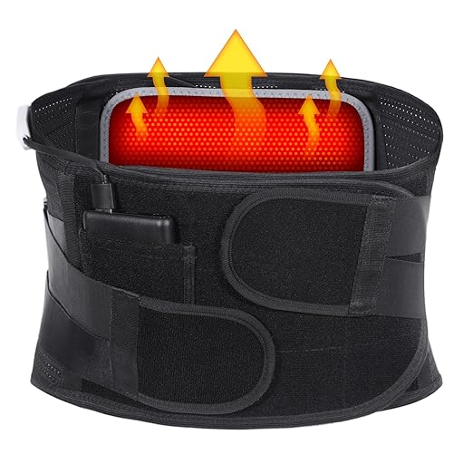 Back Brace with Heating Pad for Lower Back Pain, Cordless Heating Pad for Back, Heated Back Brace for Women and Men, Back Support Brace for Sciatica, Scoliosis, Herniated Disc, Cramps, XL