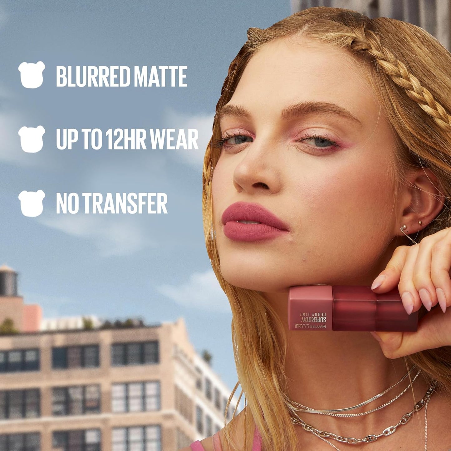 Maybelline Super Stay Teddy Lip Tint, Long Lasting Matte Lipstick For Up To 12HR Wear, July Forever, 1 Count