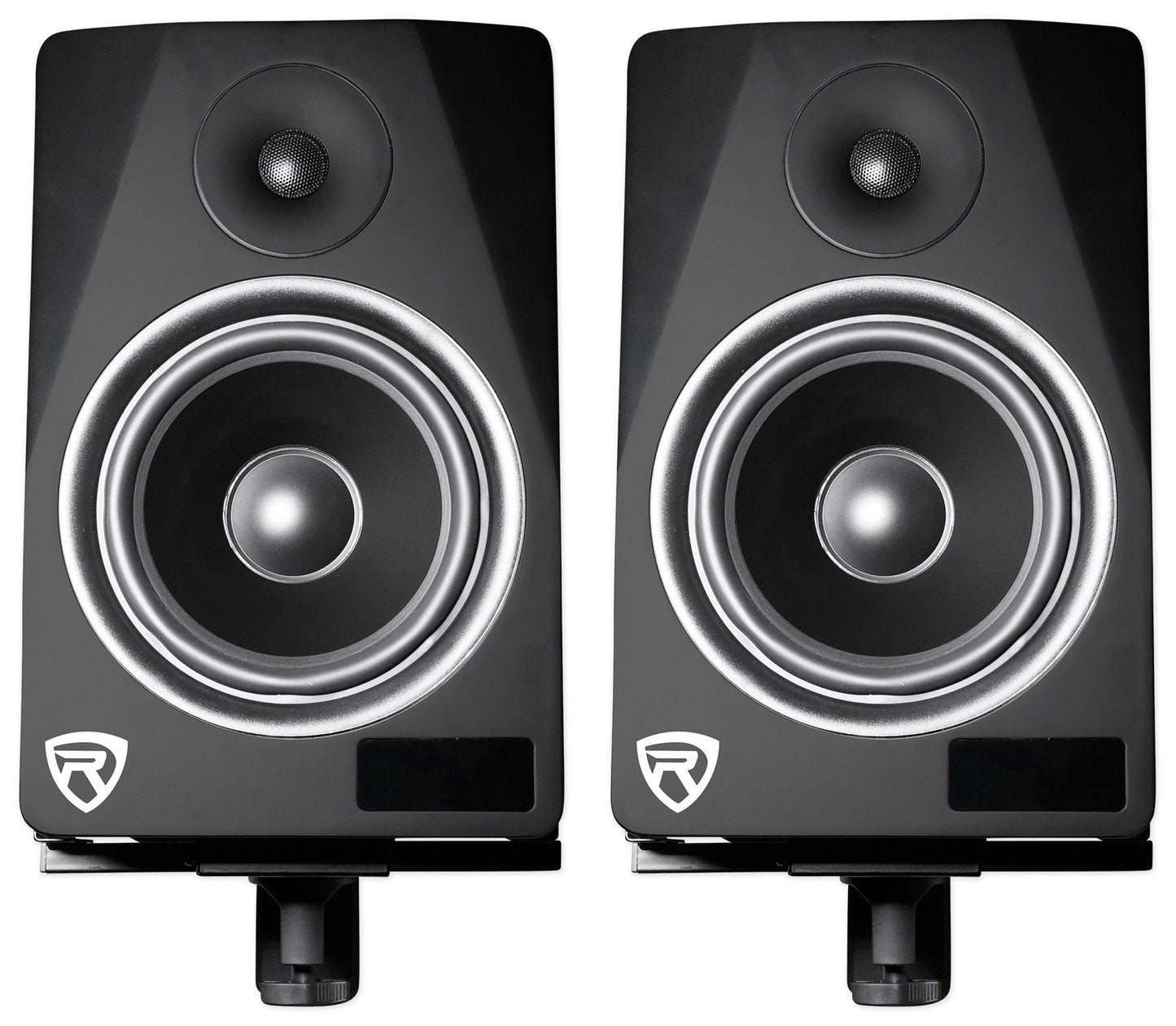 Rockville RHSB8 Adjustable Wall Mount Speaker Brackets (Pair), 180-Degree Swivel, 10-Degree Tilt, 40lb Capacity, Perfect for Home Theater and Studio Monitors