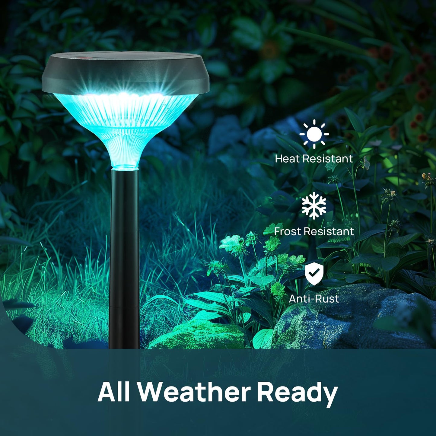 Linkind Solar Pathway Lights 8 Pack, Color Changing Path Lights Outdoor Waterproof, Multicolor+Warm White+Cool White Solar Lights for Walkway Pathway Yard Garden Landscape