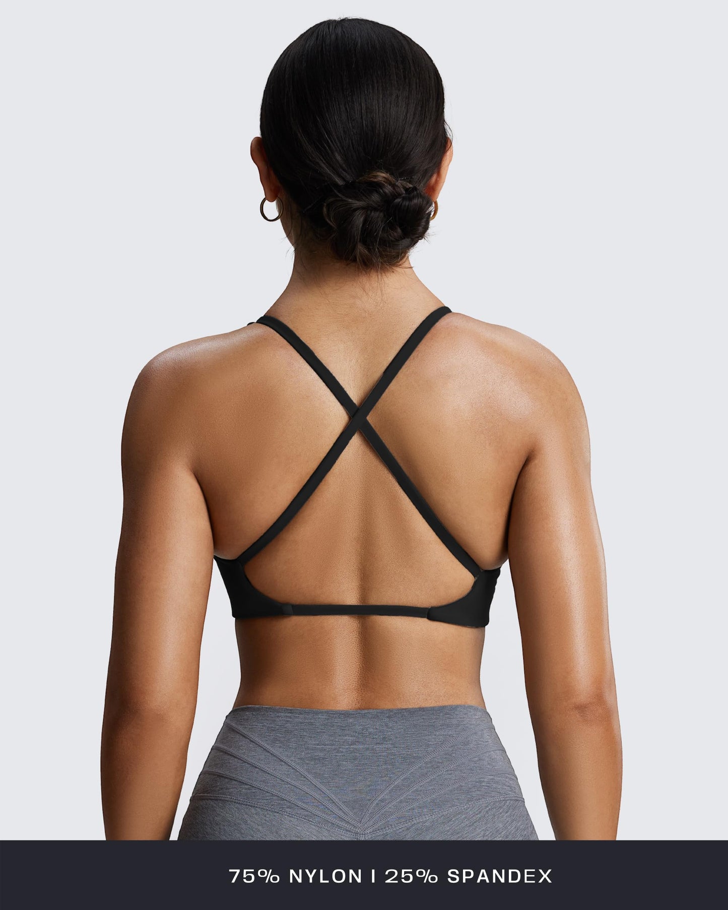 Aoxjox Women's Workout Sports Bras Fitness Sienna Low Impact Bra Yoga Crop Tank (Black, X-Small)