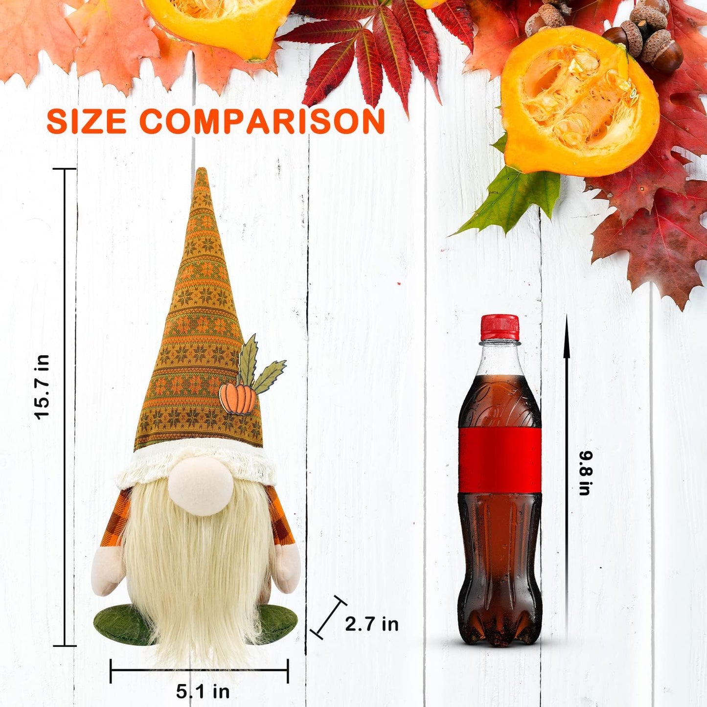 Lovinland Fall Decor - Fall Decorations for Home - Cute Thanksgving Gnomes Plush Doll for Office, Table, Room, Mantel, Shelf, Porch, Desk, Halloween Table Centerpieces - Thanksgiving Gifts for Women