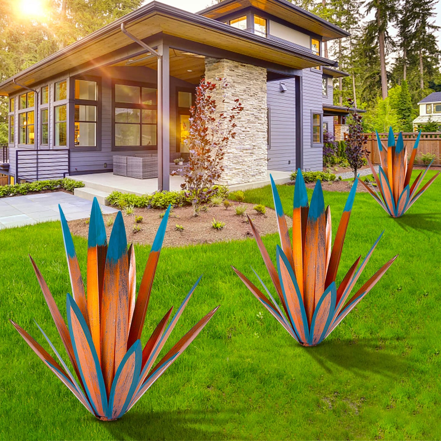 Metal Tequila Country Sculpture DIY Tequila Plant Home Décor Ornament Indooutdoor Statuette Patio Lawn Patio Stake Decoration Gift to The Garden