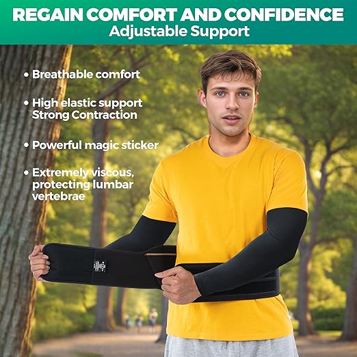 Back Smart Brace for Lower Back Pain Relief - Lightweight Copper Lumbar Brace for Men and Women, Lumber Support Belt with Adjustable Velcro for Sciatica - Large/X-Large, 1 Pack