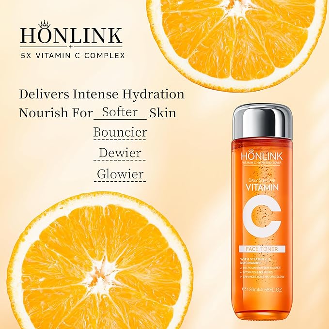 Vitamin C Skincare Kit - 2x Toners & 1x Serum with Niacinamide + Hyaluronic Acid | Hydration Prep,Skin Texture Support | Viral Trio Set , Unique Gift for Women