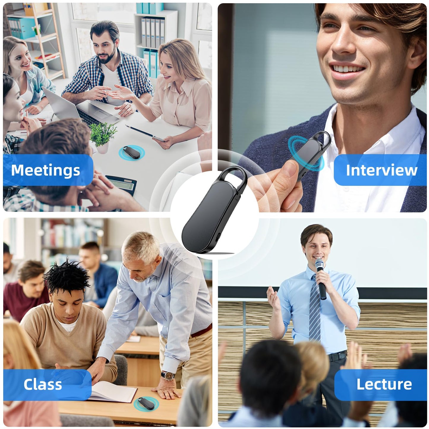 Howabo Professional Portable V56 Voice Recorder 128GB, Howabo New Upgraded Noise Reduction HiFi Pure Sound Quality, 1536Kbps Audio Activated Voice Recorder for Your Lectures Meetings Classes