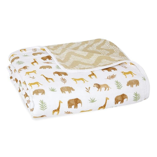 aden + anais Essentials Dream Blanket, Muslin Baby Blankets for Girls & Boys, Ideal Lightweight Newborn Nursery & Crib Blanket, Tanzania