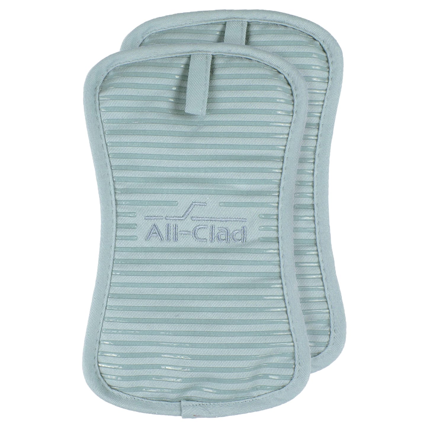 All-Clad Premium Pot Holder & Heating Pad, (2-Pack) Heat Resistant to 500 Degrees, 100% Cotton 10"x6.25" for Kitchen and Barbeque, Rainfall