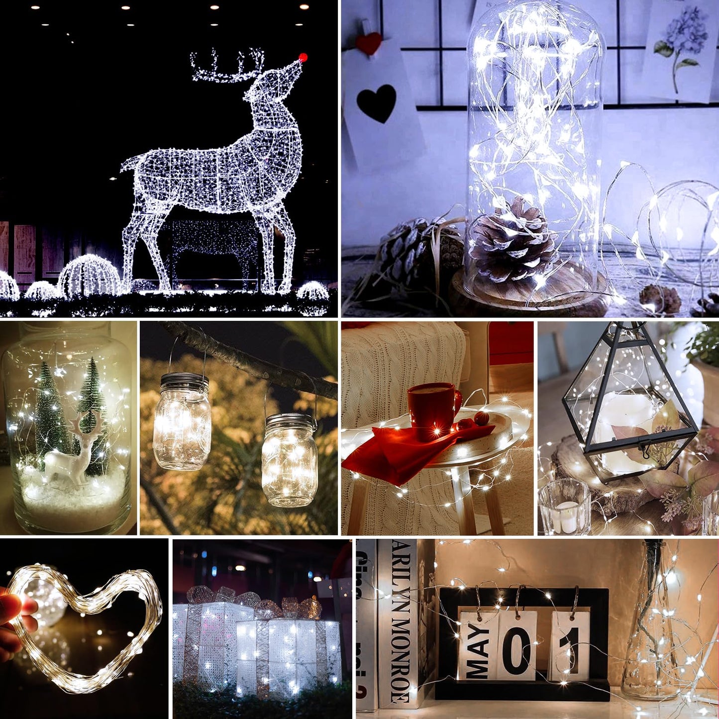 pozzolanas 12 Pack White Battery Operated String Lights - 7ft Waterproof Fairy Lights with 20 LEDs for Home, Mason Jar, Party, Wedding, Halloween, Christmas Decorations