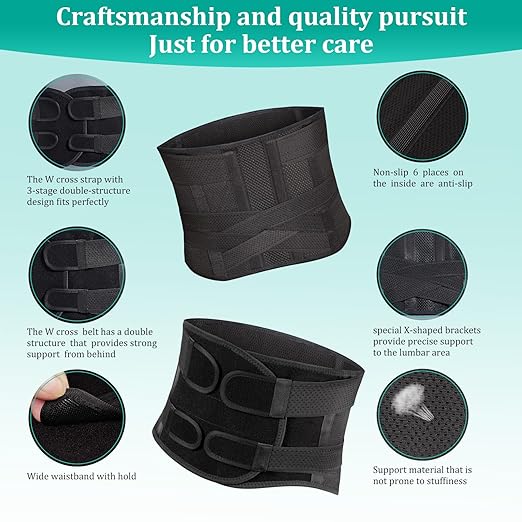 Back Brace for Men Lower Back Pain with 3D Lumbar Pad, for Sciatica, Herniated Disc, Scoliosis, Breathable Back Support Belt for Women Work, Lightweight Lumbar Support for Dairly Activity