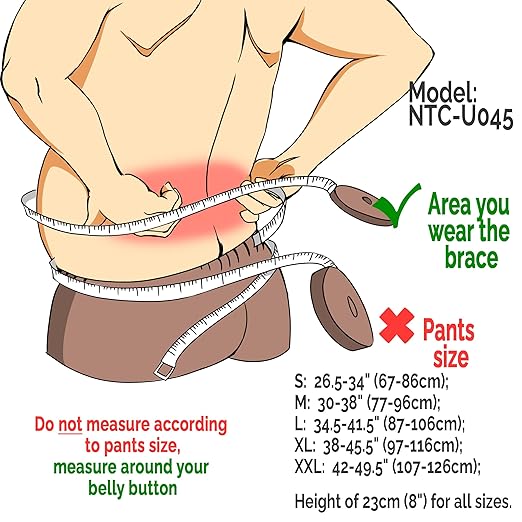 NeoTech Care Back Support Belt - Breathable & Adjustable Lower Back Brace - Double Pull Compression Straps (Grey, Size S)