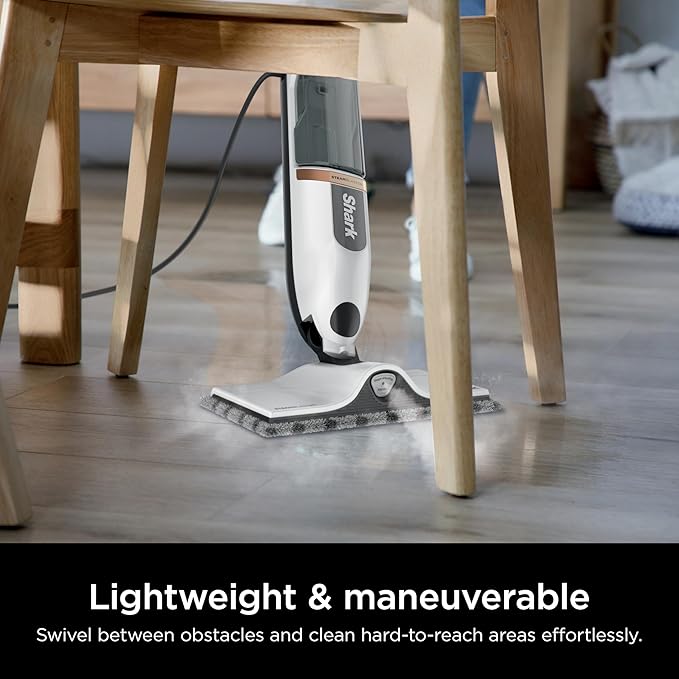 Shark SteamSpot Steam Mop with Steam Blaster Technology, 3 Steam Modes, 2 Washable Pads, XL Removable Water Tank, Lightweight, Steam Cleaner for sealed Hard Floors, Hardwood, Tile, Laminate, S2001