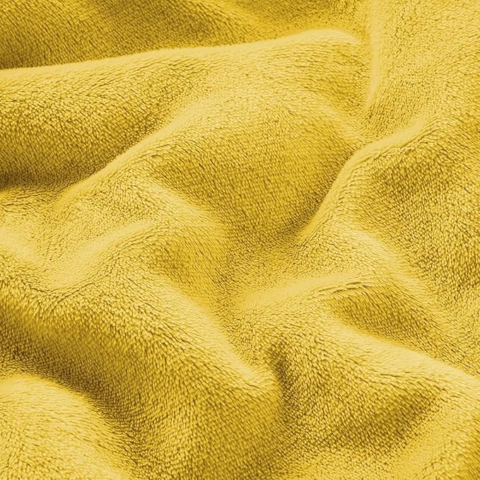 IR Imperial Rooms Ochre Sherpa Blankets Queen Size for Bed - Wholesale Bulk Pack of 9 Sherpa Blankets - Soft Fluffy Throw Blanket for Hotels, Guest Bedroom (Yellow, 90x90 Inches)