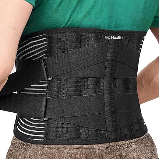 Back Support Belt for Ultimate Relief: Adjustable Lumbar Brace with Anti-Skid Design, 6 Stays, and 16-Hole Air Mesh for Sciatica, Herniated Disc, and Heavy Lifting (Medium)