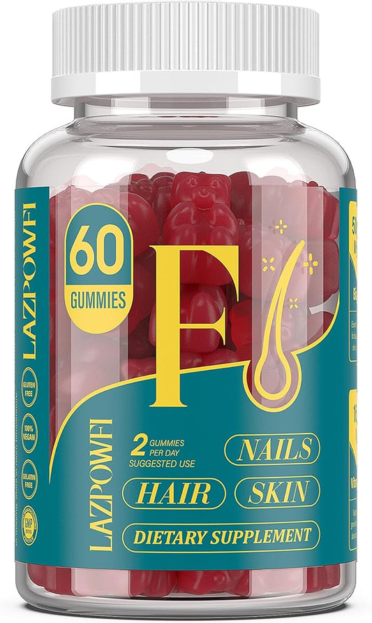 Biotin Gummies for Hair, Skin and Nails - Hair Vitamins for Men & Women, 10,000mcg Max Strength Vitamin B7 for Hair Growth and Stronger Nails,60 Counts - Cranberry Falvor-75