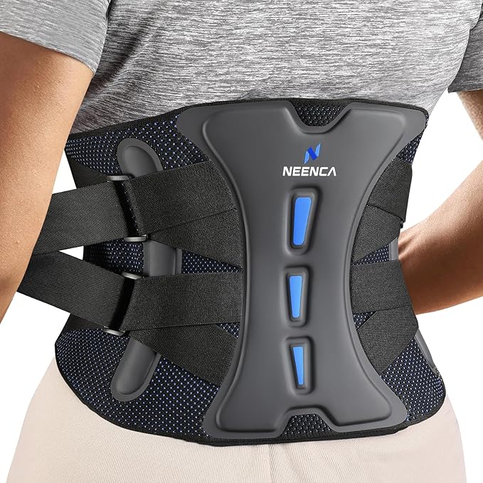 NEENCA Lower Back Brace for Lower Back Pain Relief, Medical Grade Lumbar Support Belt for Women Men, Herniated Disc,Lumbar Strain,Sciatica, Scoliosis (Black, Large)