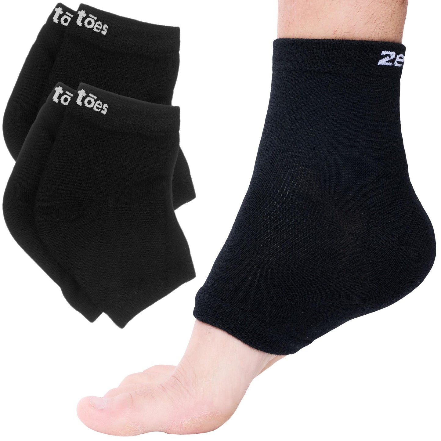 ZenToes Moisturizing Socks for Cracked Heel Treatment - Vitamin E, Olive Oil and Jojoba Oil Infused Heel Socks to Soften and Hydrate (Fuzzy Blue, Regular)